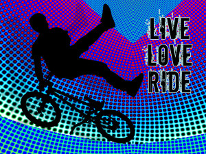 Bmx Fractal Movie Marquee Live Love Ride Painting