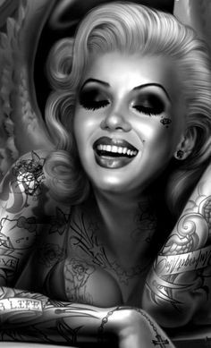 Tatted cartoon Marilyn Monroe