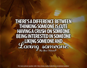 There is a difference between thinking someone is cute, having a crush ...