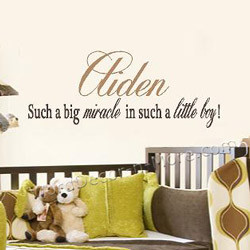 1119a SUCH A BIG MIRACLE Personalized Boy Nursery Wall Decal