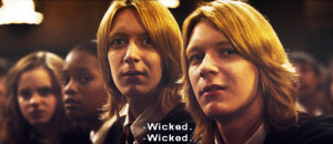 Fred and George Weasley in The Goblet of Fire.