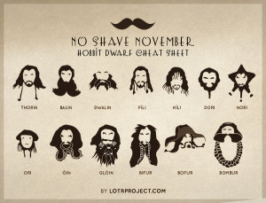 No Shave November Hobbit Dwarf Cheat Sheet