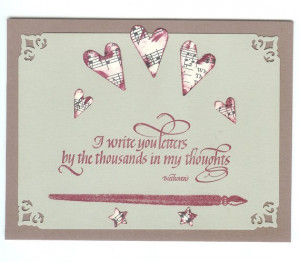 Love Note with Beethoven Quote -- Handstamped Greeting Card