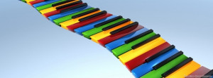Colorful piano key timeline cover, music timeline cover banner