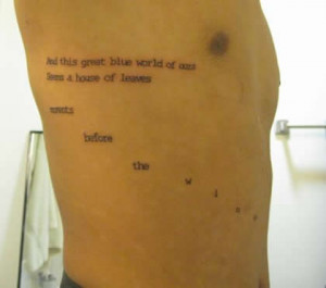 Fan tattoo. Text from House of Leaves
