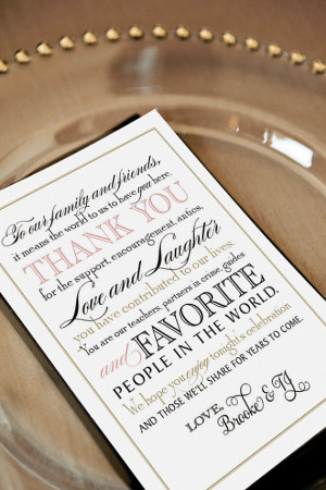 Printable Wedding Thank You Note for Guests, Calligraphy, Welcome Bag ...