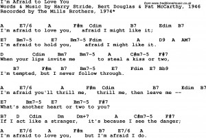 ... guitar chords for I'm Afraid To Love You - The Mills Brothers, 1974