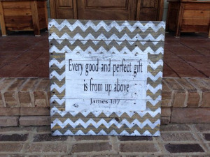 Reclaimed wood custom quote Sign with Chevron background handpainted ...