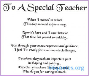 To A Special Teacher - Poem