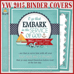 2015 YW EMBARK Binder Covers with Spine, LDS Young Women - Printable ...