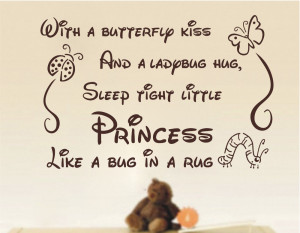 wall sticker quotes Butterfly Kiss Ladybug Hug Quote Art Wall Stickers ...