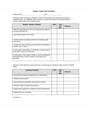 student assessment checklist