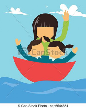 Family Boating Clip Art Family boating together -