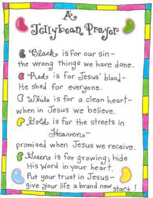 Jelly bean poem- cute, Sunday School idea