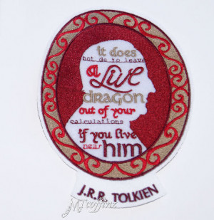 Tolkien Quote Cameo Frame Iron On Embroidery Patch MTCoffinz