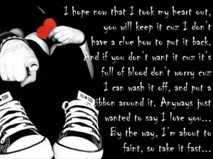 My Heart Love You Emo Quote wallpaper