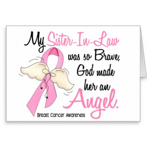 My Sister-In-Law Is An Angel 2 Breast Cancer Greeting Card