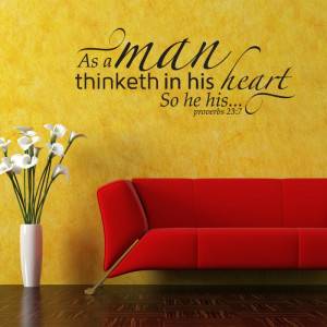 ... 23:7 scripture wall Decor, decal | as a man thinketh…so he is