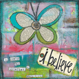 Butterfly bible verse faith collage mixed media original art