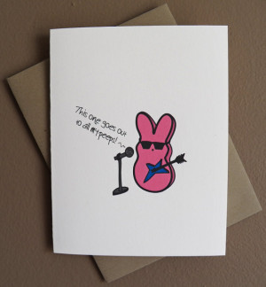 ... Card - Pink Rock Star Peep saying 