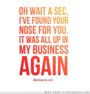 Wait Sec Found Your Nose