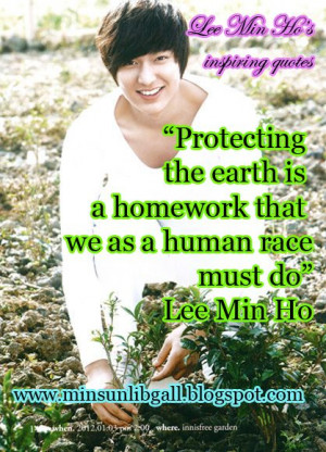 Lee Min Ho's inspiring quote.