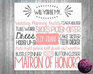 Ask Matron of Honor Proposal Cards - 