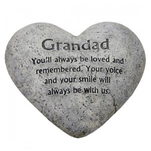 in loving memory graveside heart plaque stone grandad grave memorial