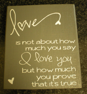 Wooden Block decor Love Quote Painted