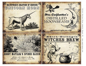 collage sheet for potions Halloween ...Vintage Halloween, Halloween ...