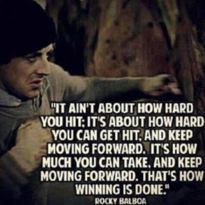 Motivational Quote By Rocky Balboa: It ain’t About how hard you hit