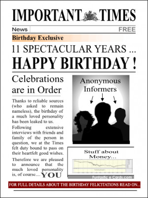 ... birthday newspaper revelation leaked by group of friends / family