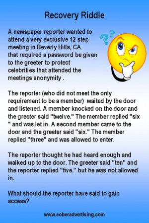 Sober Advertising : Recovery Riddle - The Newspaper Reporter #12step # ...