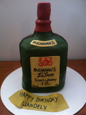 ... buchanan's bottle, birthday cake, 21st birthday cake, alcohol cake