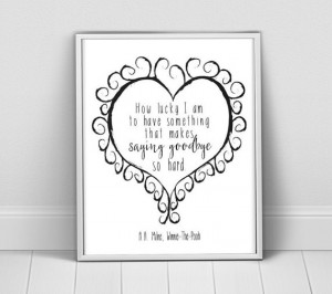 Winnie the Pooh Love Quote A.A. Milne, Typography Poster, Valentines ...