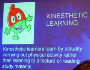 Kinesthetic are movement-based learners. 10% of population are this ...