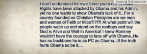 for over three years our Christian Rights have been attacked ...