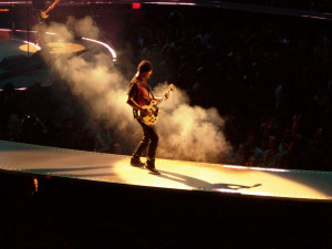 The Edge at a U2 concert in Anaheim (2005)