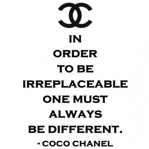 Irreplaceable Be Different CoCo Chanel vinyl wall quote decal