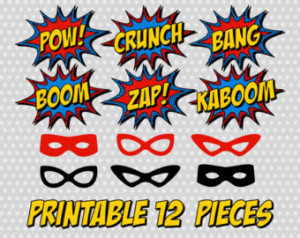 Super hero picture props printable free