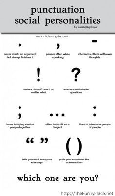 Punctuation social personalities! More