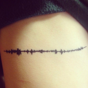 Love this beautiful tattoo of a voice recording of the wearer's sister ...