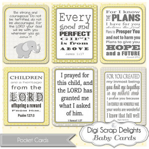 Scripture Pocket Cards for Baby, 3x4 Journal Cards, Project Life ...