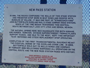 ... New Pass Station, a location with a Pony Express building foundation