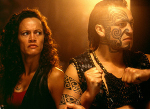 ... ) as Beth and Julian Arahanga (right) as Nig in Once Were Warriors
