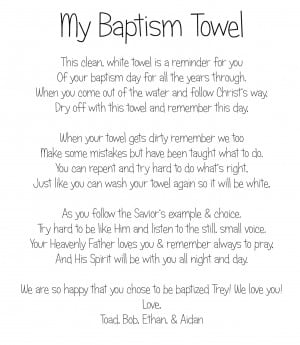 had a great idea and gave Trey a Baptism Book to remember his baptism ...