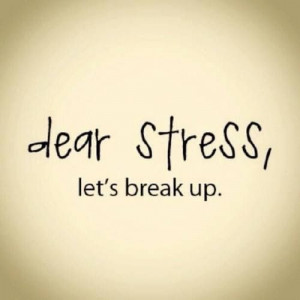 Stress how many times must we go through this. We have to break up ...