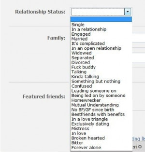 Facebook relationship status options (improved)