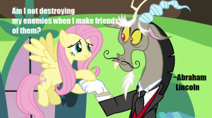 quotes,abraham lincoln,discord,fluttershy