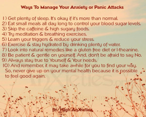 Ways To Mange Your Anxiety or Panic Attacks